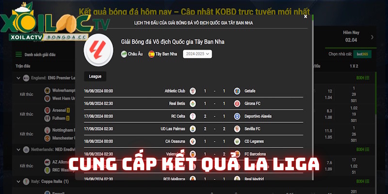 Luôn cập nhật đầy đủ dữ liệu về La Liga